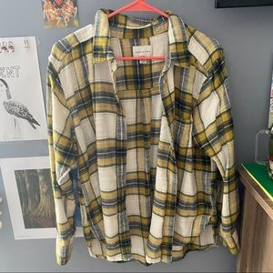 dark green and yellow American eagle flannel